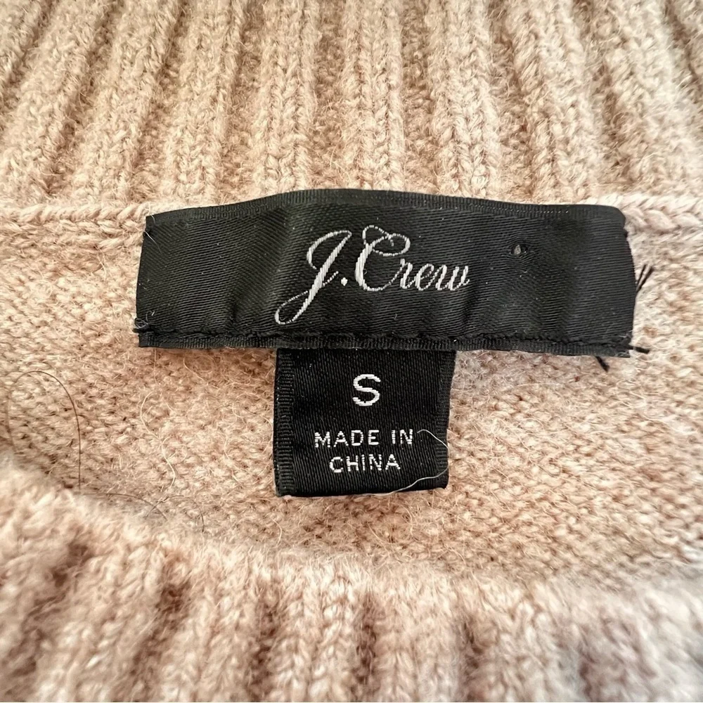 J. CREW Geometric Fair Isle Crewneck Sweater Heather Khaki Ivory Women's Size S